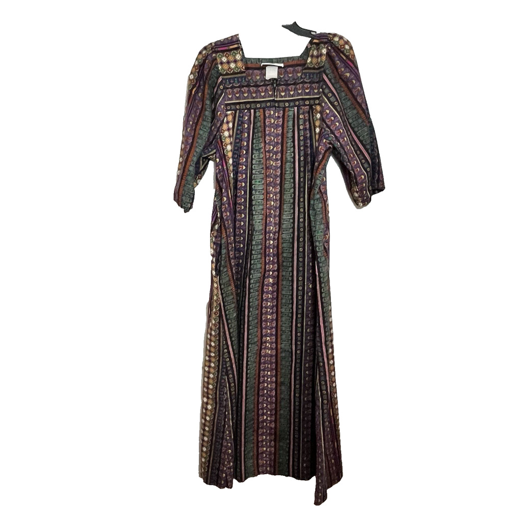 Vintage Krist Gudnason womens medium muumuu kaftan caftan house dress abstract